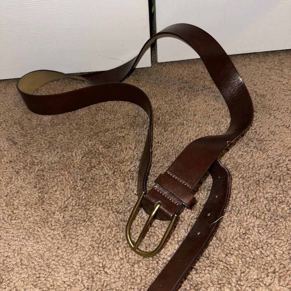 Old Navy Dark Brown Belt with Brass Buckle